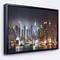 Designart - Lit NYC Manhattan Skyline - Cityscape Photo Framed Canvas Print